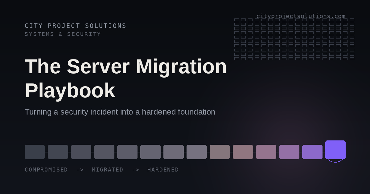 The Server Migration Playbook: Turning a Security Incident Into a Hardened Foundation